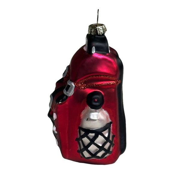 Blown Mercury Glass‎ Christmas Ornament Red Backpack 4.5" Hiking Water Bottle - Picture 2 of 9